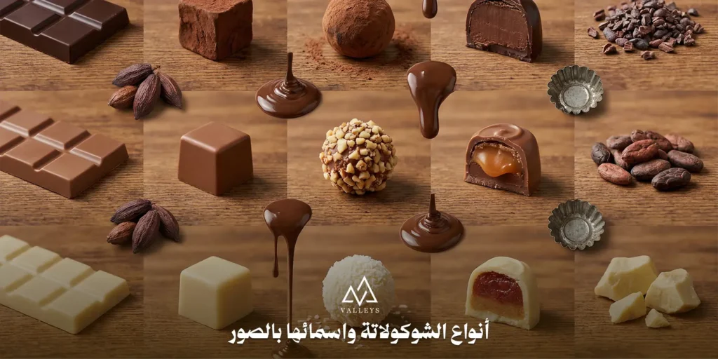 أنواع الشوكولاتة واسمائها بالصور