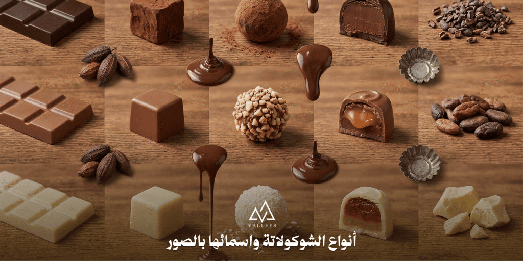 أنواع الشوكولاتة واسمائها بالصور