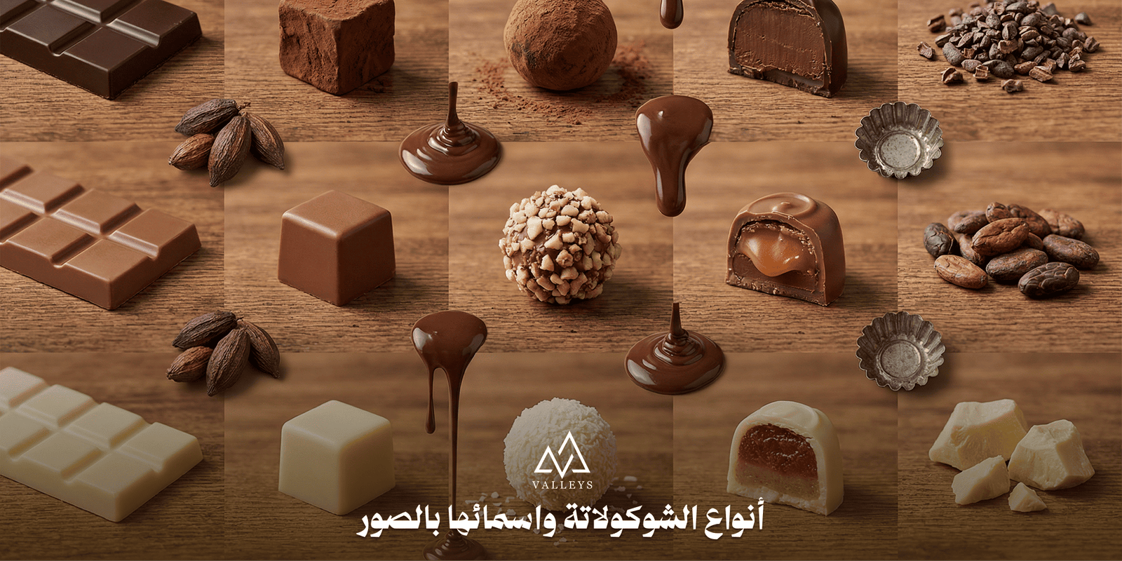 أنواع الشوكولاتة واسمائها بالصور