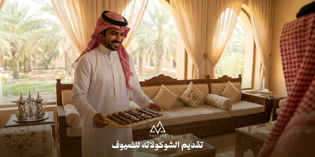 تقديم الشوكولاته للضيوف